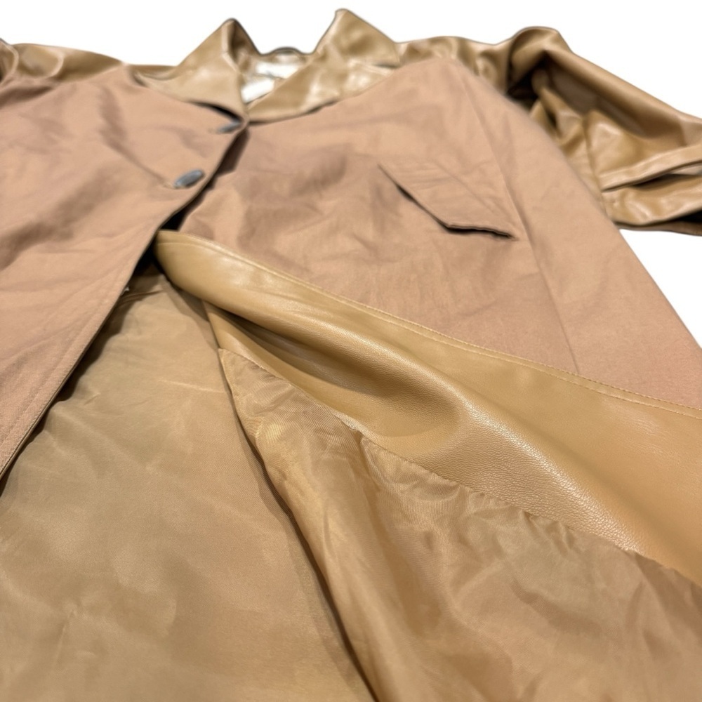 A New day Women’s  Faux Leather Trench Coat Size XL New With Tags - Picture 8 of 11